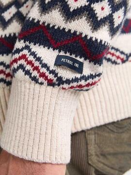 JERSEY JACQUARD FAIRISLE RAW SAND CRUDO