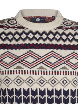 JERSEY JACQUARD FAIRISLE RAW SAND CRUDO