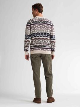 JERSEY JACQUARD FAIRISLE RAW SAND CRUDO