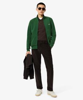 SUDADERA DE FELPA LACOSTE CUELLO ALTO Y CREMALLERA VERDE