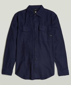 CAMISA G-STAR MARINE SLIM DARK PATRIOT BLUE GARMENT DYED