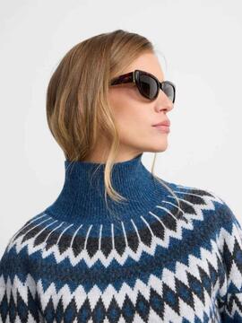 JERSEY DE MUJER JACQUARD AZULES