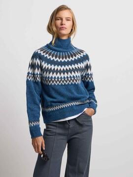 JERSEY DE MUJER JACQUARD AZULES