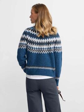 JERSEY DE MUJER JACQUARD AZULES