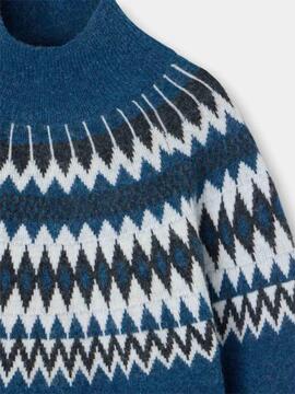 JERSEY DE MUJER JACQUARD AZULES