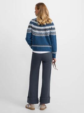 JERSEY DE MUJER JACQUARD AZULES