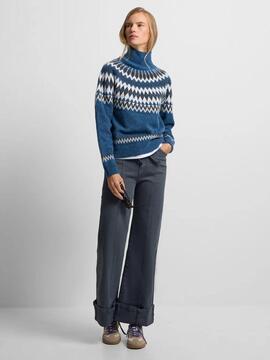 JERSEY DE MUJER JACQUARD AZULES