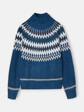 JERSEY DE MUJER JACQUARD AZULES