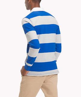 ICONIC BLOCK STRIPE RUGBY REGULAR FIT BLUE LOLITE