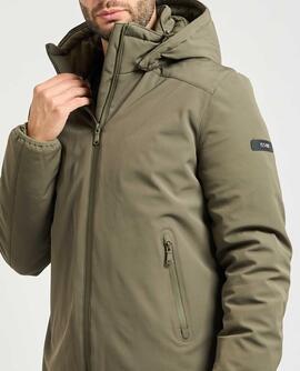 ABRIGO ACOLCHADO DE HOMBRE CON CAPUCHA SOFTSHELL VERDE