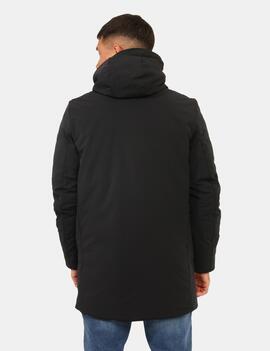ABRIGO ACOLCHADO DE HOMBRE CON CAPUCHA SOFTSHELL NEGRO