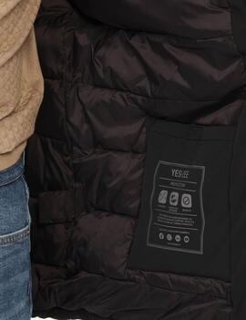 ABRIGO ACOLCHADO DE HOMBRE CON CAPUCHA SOFTSHELL NEGRO