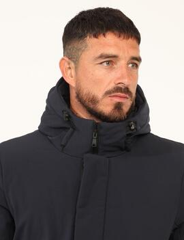 ABRIGO ACOLCHADO DE HOMBRE CON CAPUCHA SOFTSHELL AZUL MARINO