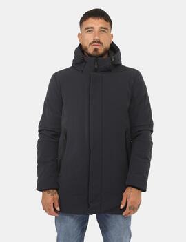 ABRIGO ACOLCHADO DE HOMBRE CON CAPUCHA SOFTSHELL AZUL MARINO