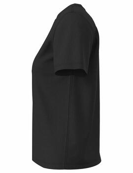 CAMISETA CK CLÁSICA NEGRA CON MONOLOGO BRILLANTE PLATA METAL