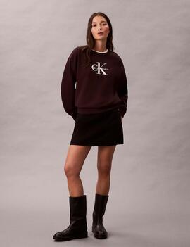 SUDADERA CK FRENCH TERRY RELAXED FIT MOCHA BROWN M