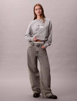 SUDADERA CK FRENCH TERRY RELAXED FIT CON LOGO MONOGRAMA HERO