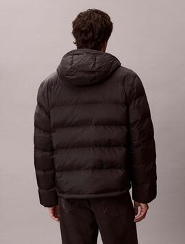 CHAQUETA PLUMAS ACOLCHADA CON MONOGRAMA NEGRA