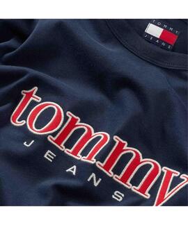 CAMISETA DE PUNTO REGULAR FIT AZUL MARINO CON LOGO BORDADO A