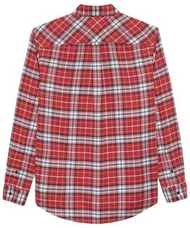 CAMISA DE FRANELA REGULAR FIT TARTÁN ROJO
