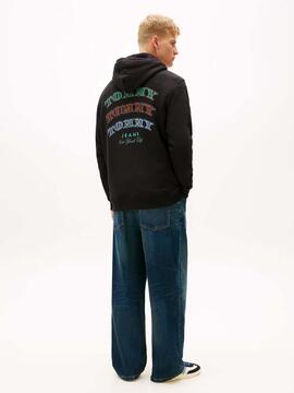 SUDADERA CON CAPUCHA DOLLAR STACK REGULAR FIT NEGRA