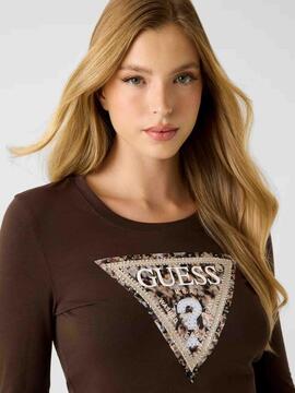 CAMISETA MANGA LARGA LEO TRIANGLE TEE SLIM FIT MARRÓN