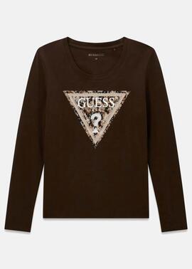 CAMISETA MANGA LARGA LEO TRIANGLE TEE SLIM FIT MARRÓN