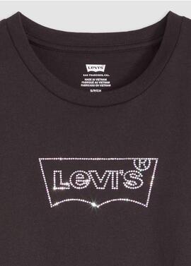 CAMISETA LEVI’S® THE PERFECT TEE NEGRA CON LOGO DE PEDRERÍA