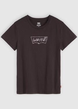 CAMISETA LEVI’S® THE PERFECT TEE NEGRA CON LOGO DE PEDRERÍA