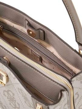 BOLSO DE MANO KARNILLA LOGO SATCHEL BEIGE MULTI