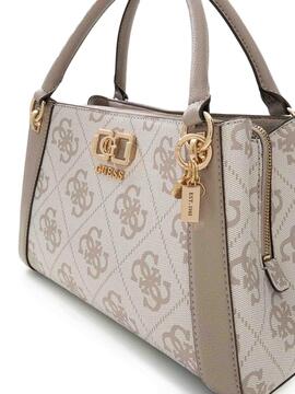 BOLSO DE MANO KARNILLA LOGO SATCHEL BEIGE MULTI