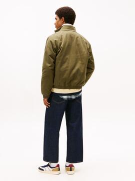 CHAQUETA ACOLCHADA DE SARGA DE ALGODÓN DARK GREENERY