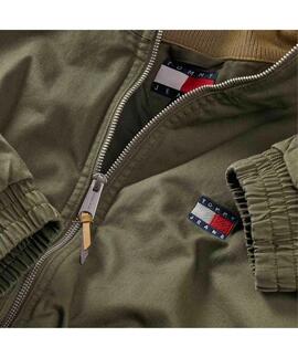 CHAQUETA ACOLCHADA DE SARGA DE ALGODÓN DARK GREENERY