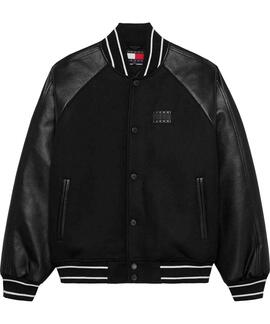 CHAQUETA UNIVERSITARIA CON LOGO REGULAR FIT DE LANA Y ECOPIE