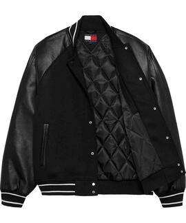 CHAQUETA UNIVERSITARIA CON LOGO REGULAR FIT DE LANA Y ECOPIE