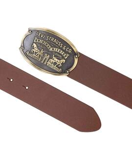 CINTURÓN LEVI'S® BILLY PLAQUE TOFFEE MARRÓN