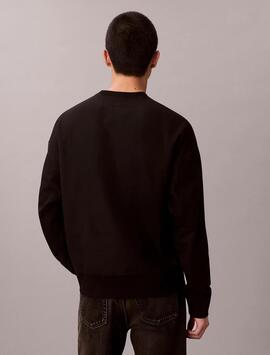 SUDADERA CK PREMIUM TRICOLOR RELAXED FIT NEGRA