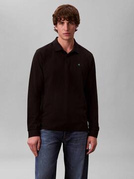 POLO MANGA LARGA CASUAL PIQUE REGULAR FIT BLACK NEGRO