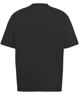 CAMISETA CK MONOLOGO TRICOLOR RELAXED FIT NEGRA