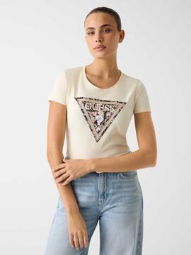 CAMISETA LEO TRIANGLE TEE SLIM FIT BEIGE MULTI
