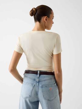 CAMISETA LEO TRIANGLE TEE SLIM FIT BEIGE MULTI