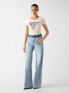 CAMISETA LEO TRIANGLE TEE SLIM FIT BEIGE MULTI