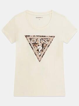 CAMISETA LEO TRIANGLE TEE SLIM FIT BEIGE MULTI