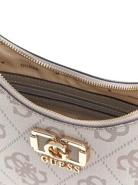 BOLSO DE HOMBRO KARNILLA LOGOTIPO 4G DARK TAUPE LOGO GRIS