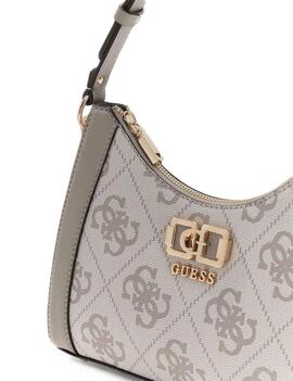 BOLSO DE HOMBRO KARNILLA LOGOTIPO 4G DARK TAUPE LOGO GRIS