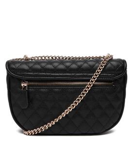 BOLSO BANDOLERA ATABEY PIEL SINTÉTICA PESPUNTEADA NEGRA