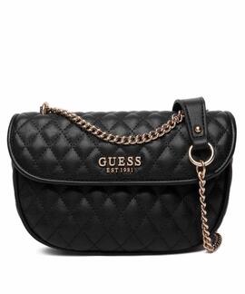 BOLSO BANDOLERA ATABEY PIEL SINTÉTICA PESPUNTEADA NEGRA