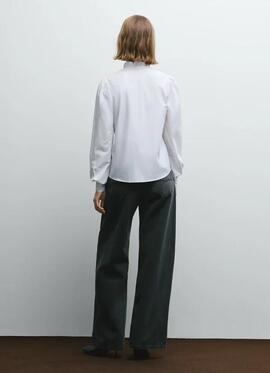BLUSA DE POPELÍN CON VOLANTES MATILDA REGULAR FIT 800 WHITE