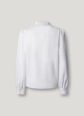 BLUSA DE POPELÍN CON VOLANTES MATILDA REGULAR FIT 800 WHITE