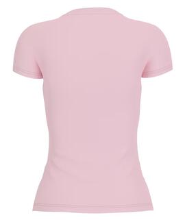 CAMISETA SCRIPT TEE ROSA CON LOGOTIPO EN RELIEVE EFECTO CRIS